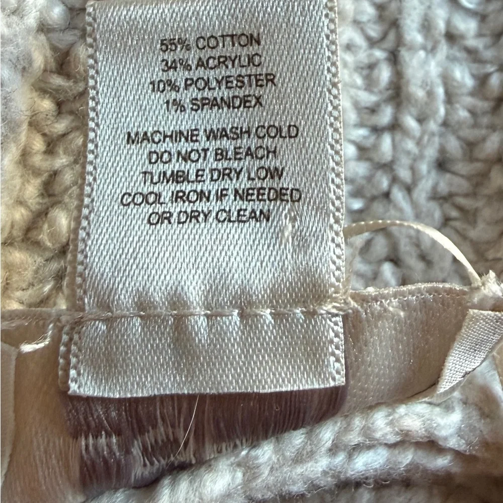 LOFT Women's Beige Sleeveless Open Front Cardigan Size Medium Petite